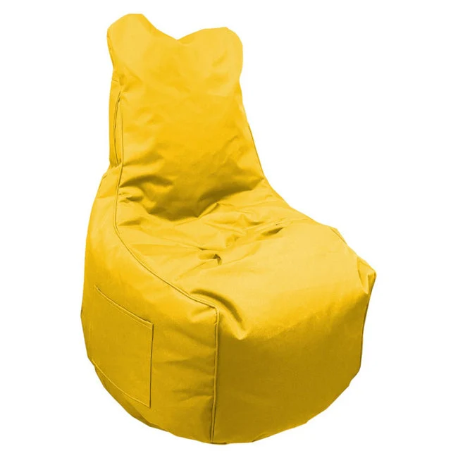 Pouf Layla en nylon jaune et PVC 65×65×95 cm