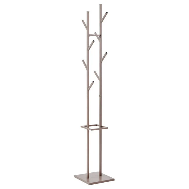 Portemanteau de sol Grissom en métal gris tourterelle 29×29×178 cm