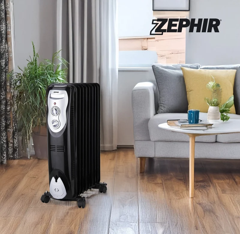 Radiateur d'huile à 9 éléments. 2000w avec thermostat réglable