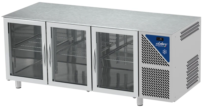 Table réfrigérée positive 0/+10°C - GN 1/1 - 460 L - 3 portes vitrées - Prof. 700 - Sans dessus - TG703SDV-3 - Dalmec