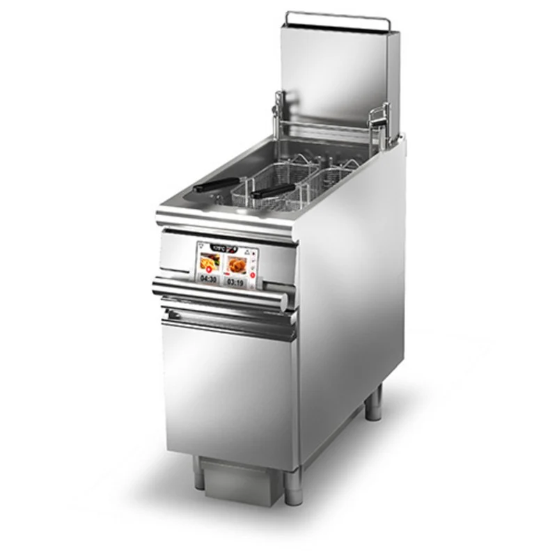 Friteuse gaz monobloc - Levage paniers - 23 L - EVO - Largeur 400 mm - Gamme QUEEN 900 - 90QFREVG423A - Baron