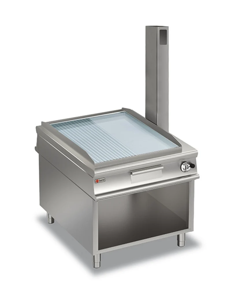 Monobloc plancha gaz - 1/2 lisse chrome dur - Largeur 900 mm - Gamme QUEEN 1100 - 110FTTVG925 - Baron
