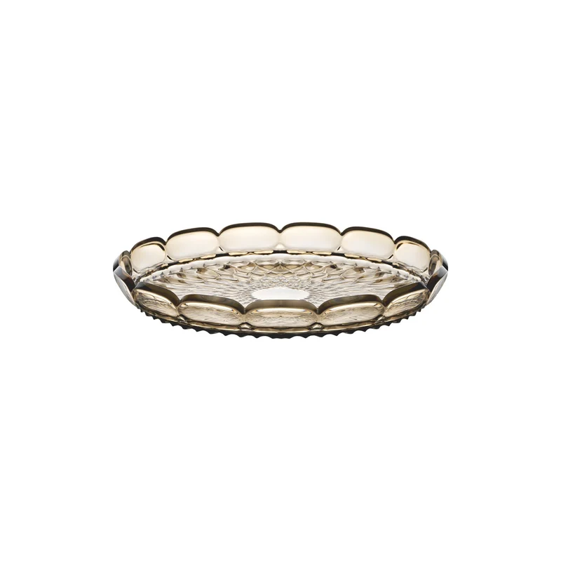 Petit plateau rond Ø30x4 cm fumé