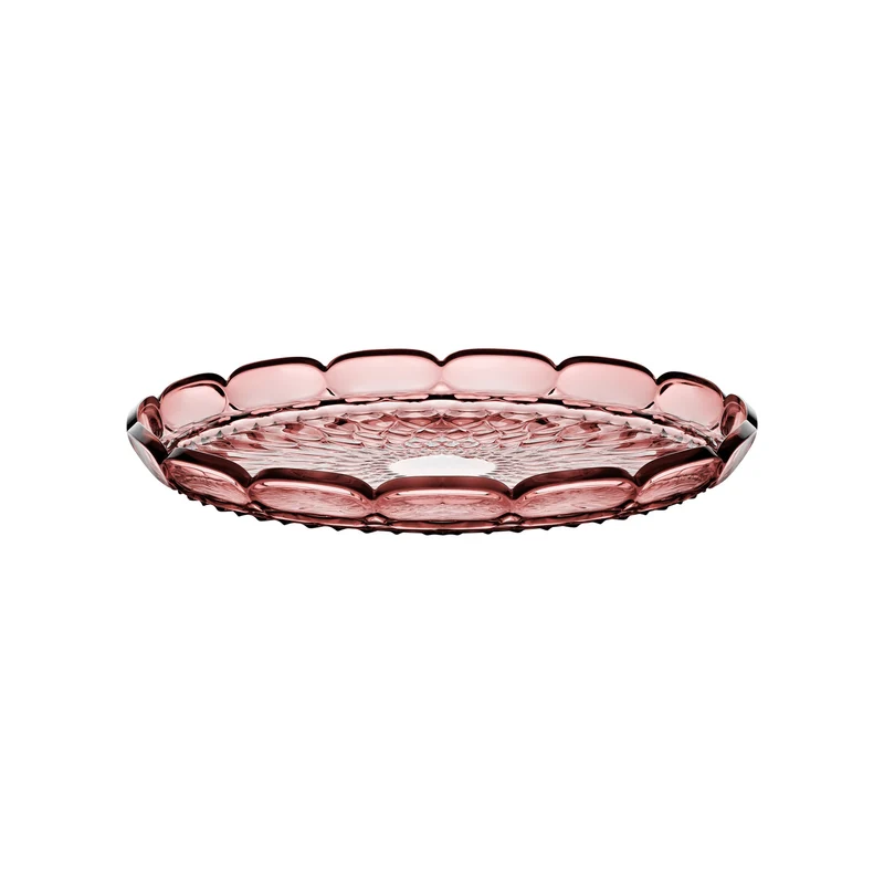 Grand plateau rond Ø36x4,4 cm mauve