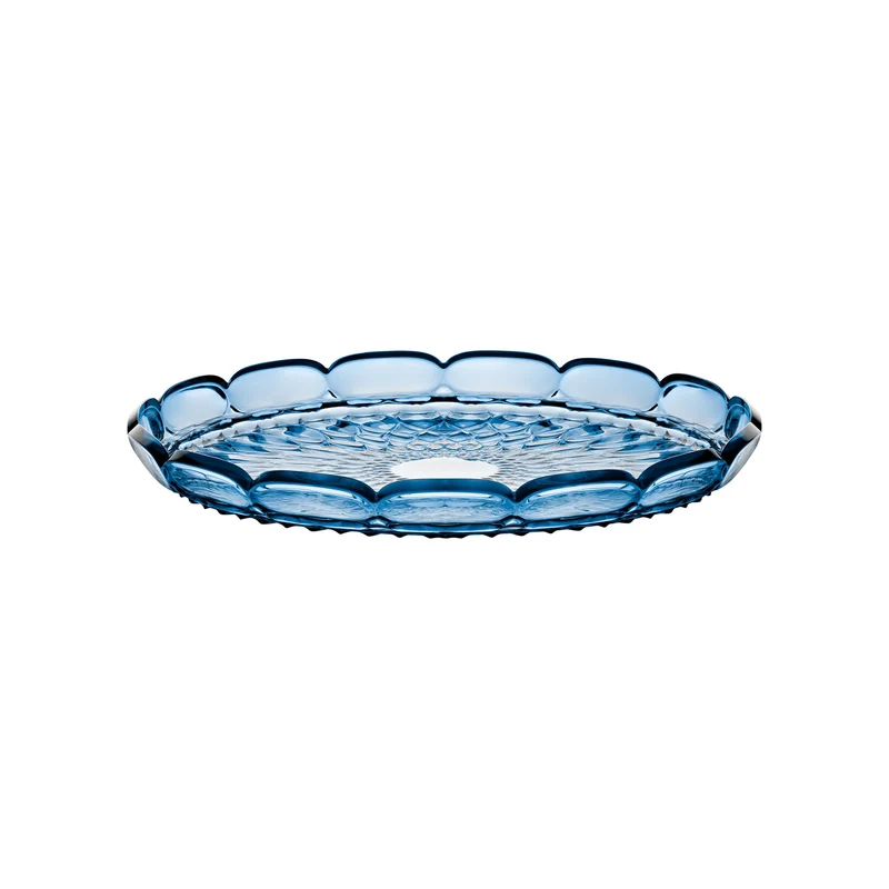Grand plateau rond Ø36x4,4 cm bleu ciel