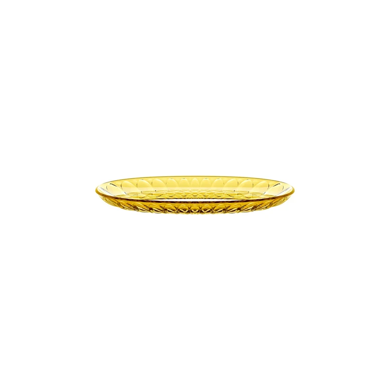 Petit plateau ovale 32x19,5x2,7 cm jaune safran