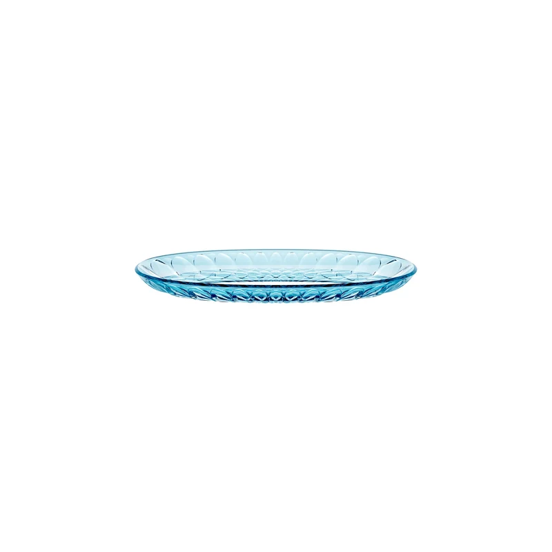 Petit plateau ovale 32x19,5x2,7 cm bleu mer