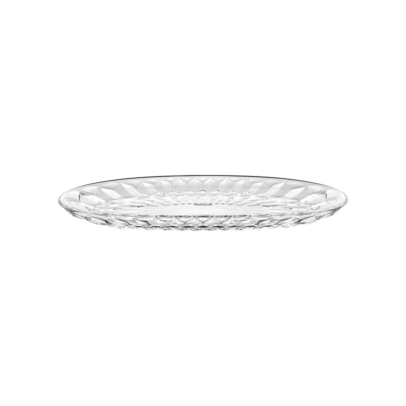 Grand plateau ovale 45x26,5x3,3 cm transparent