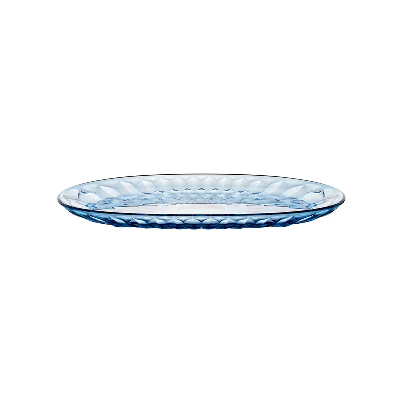 Grand plateau ovale 45x26,5x3,3 cm bleu ciel