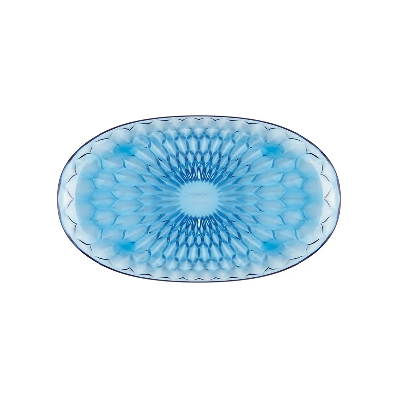 Grand plateau ovale 45x26,5x3,3 cm bleu ciel