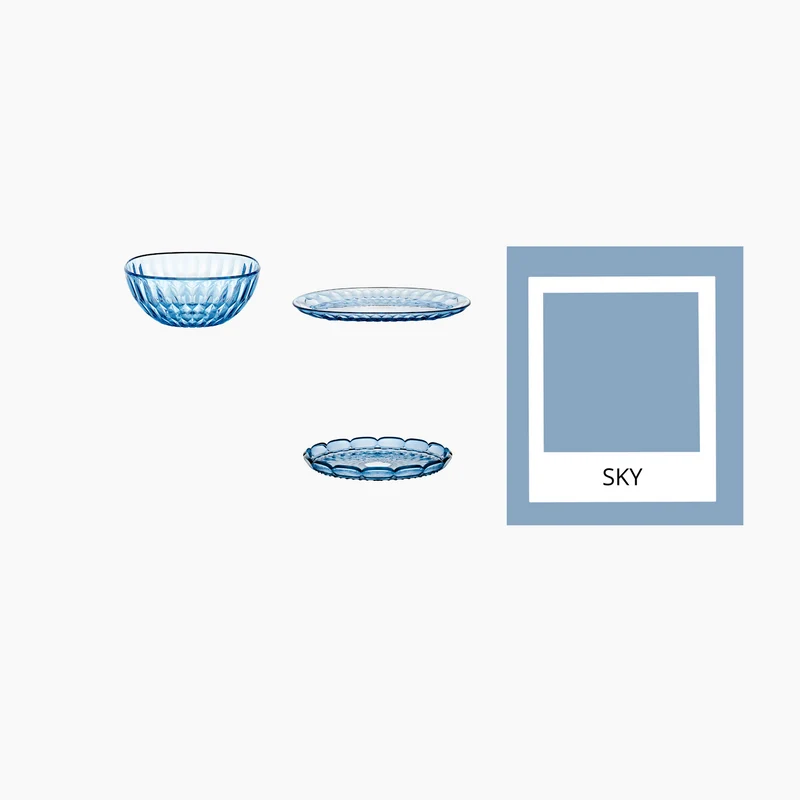 Grand plateau ovale 45x26,5x3,3 cm bleu ciel