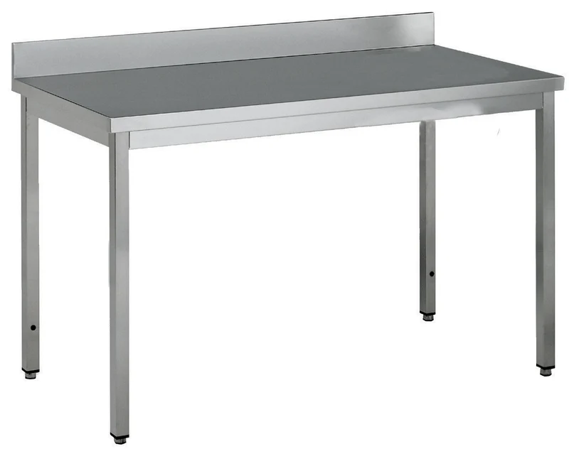 Table adossée inox profondeur 700 mm - Longueur 1200 mm - Sans étagère - TA712T