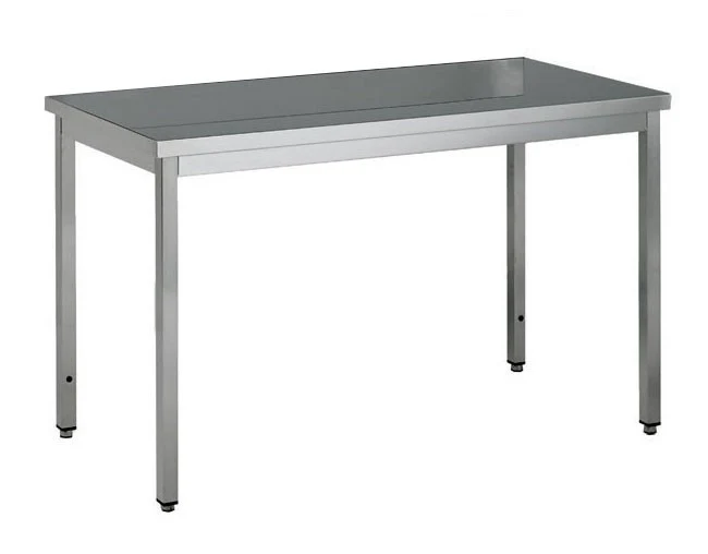 Table centrale inox profondeur 700 mm - Longueur 1600 mm - Sans étagère - TC716T