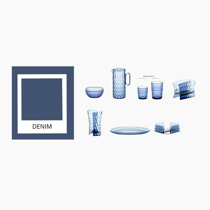Conteneur Vanity Ø16 cm coloris bleu denim 16 x 16 x H 7 cm