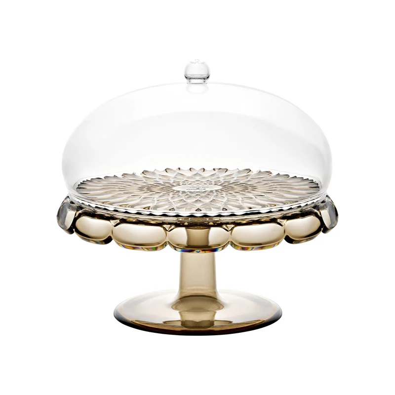 Meuble vasque avec cloche couleur fumée D.30xh27,7 cm