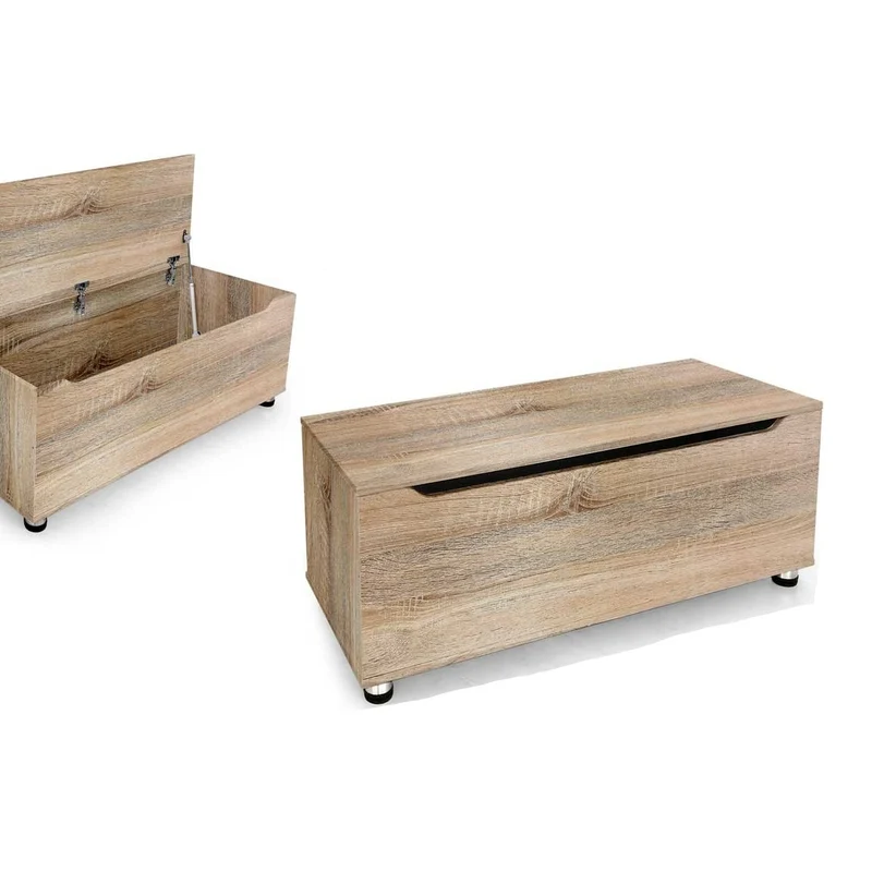 Coffre/conteneur moderne couleur chêne 100x40x35 cm