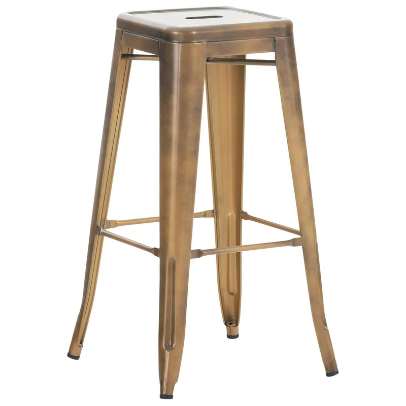 Tabouret industriel Dallas en métal doré - 43 cm