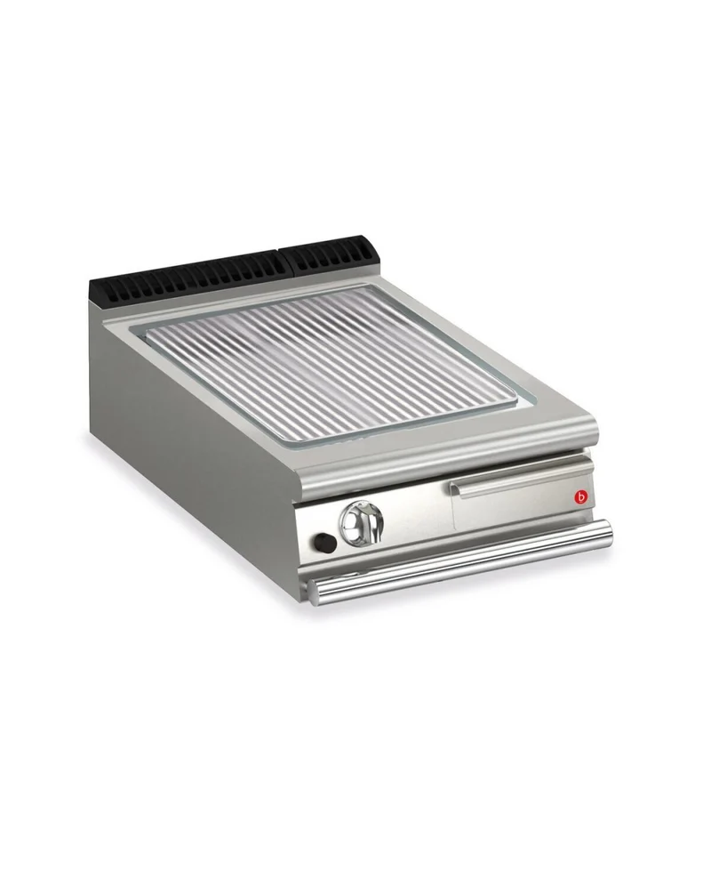 Plancha gaz - Plaque AISI 430 rainurée - Largeur 600 mm - Gamme QUEEN 900 - 90QSFTTG615 - Baron