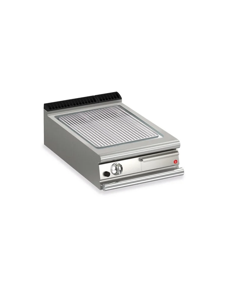 Plancha gaz - Plaque AISI 430 rainurée - Largeur 600 mm - Gamme QUEEN 900 - 90QSFTG613 - Baron