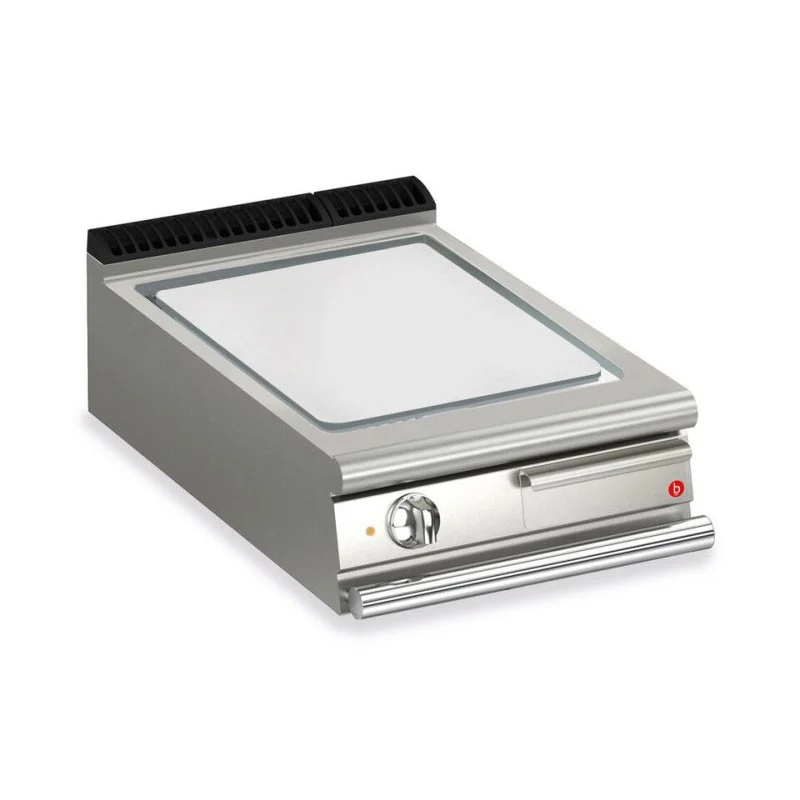 Top plancha électrique - Plaque lisse 27,5 dm² - Chrome dur - Larg. 600 mm - 505 x 490 - Gamme QUEEN 700 -70QSFTE605 - Baron