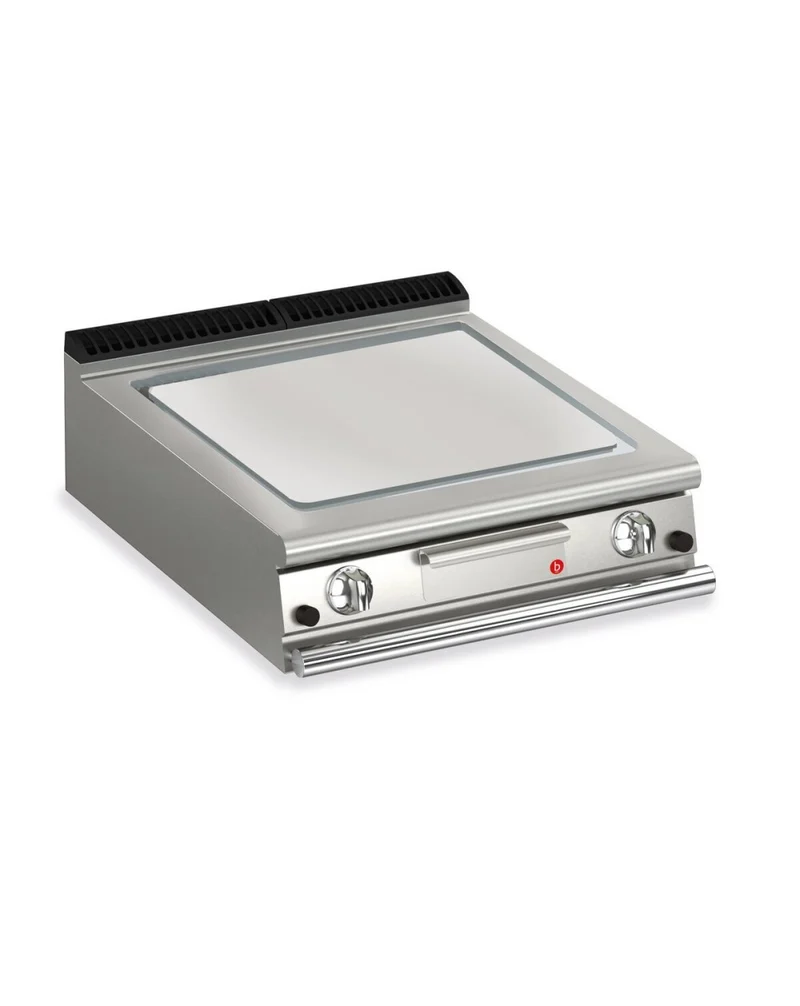 Top plancha gaz - Plaque lisse 37,3 dm² - AISI 430 - Larg. 800 mm - 705 x 490 - Gamme QUEEN 700 - 70QSFTG803 - Baron