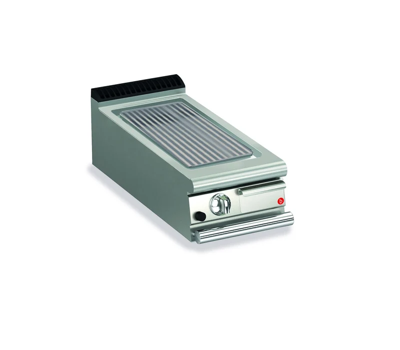 Top plancha gaz - Plaque rainurée 17,3 dm² - AISI 430 - Larg. 400 mm - 305 x 490 - Gamme QUEEN 700 - 70QSFTG413 - Baron