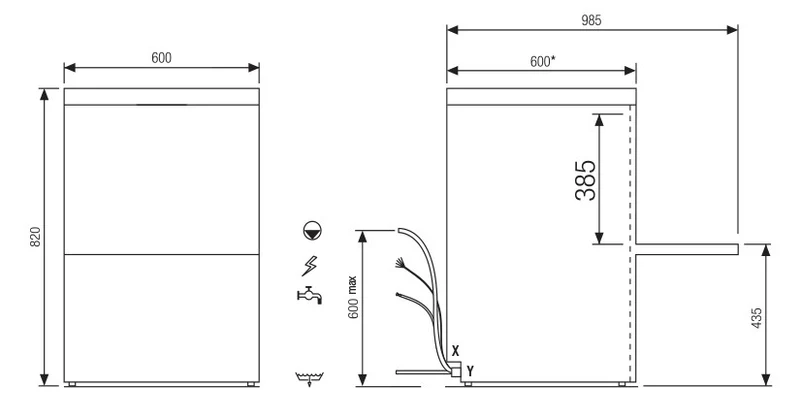 Lave-vaisselle - 15 litres - STARTECH DG - Panier 500 x 500 mm - Avec pompe de vidange - Sans adoucisseur - STAR605DGPV - COLGED