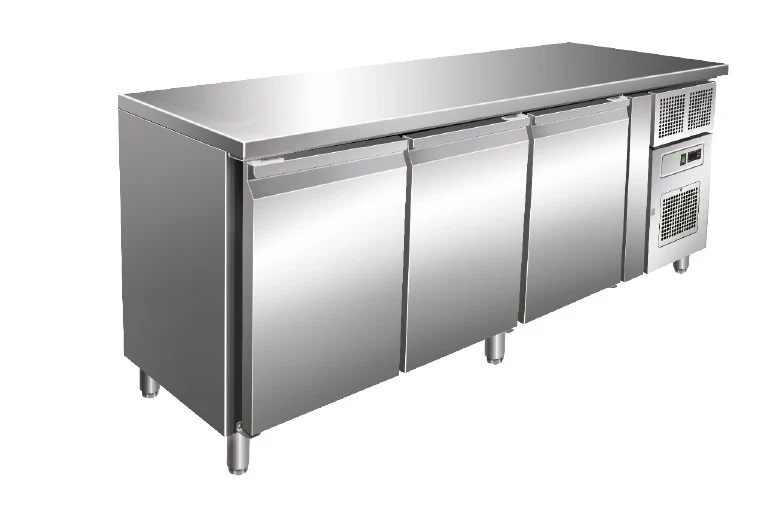 Table réfrigérée négative 464 L - GN 1/1 - 3 portes - Avec dosseret - Avec groupe logé - GN3201BT - Nosem