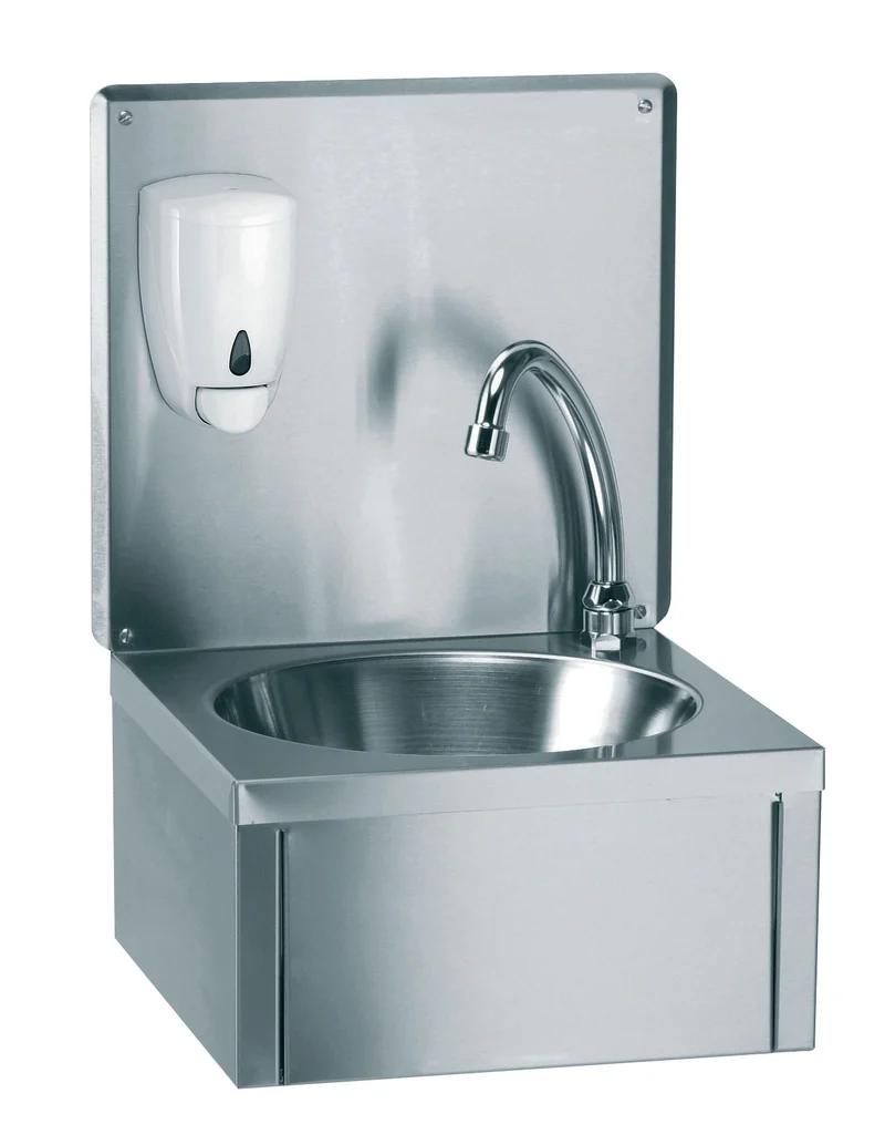 Lave-mains inox mural avec dosseret - Avec distributeur - LVMDSAV