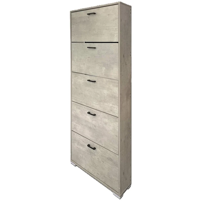 ÉTAGÈRE À CHAUSSURES 5 PORTES EN KIT AVEC CIMENT MÉLAMINE 18MM 180X720X1800HMM