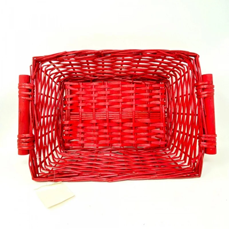 Panier rectangulaire rouge 40x25x10 h