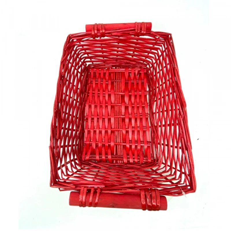 Panier rectangulaire rouge 40x25x10 h