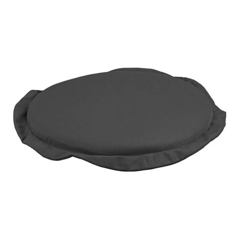 Coussin rond en oléfine anthracite Ø42x3 cm