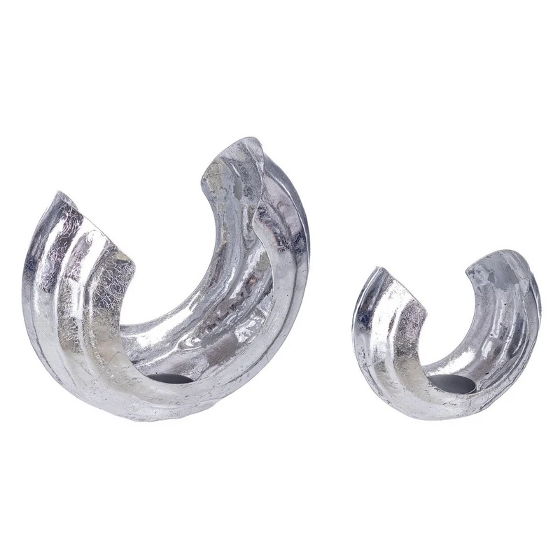 Grande bougie chauffe-plat argentée 20x9x17,5h cm