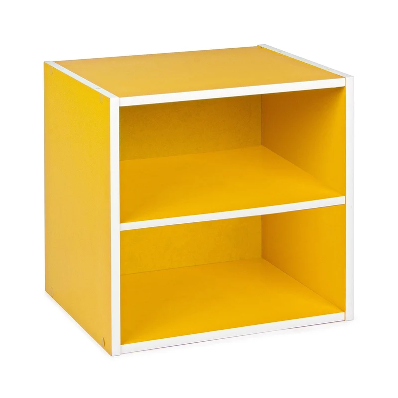 Cube jaune avec étagère 35x29,2x35h cm
