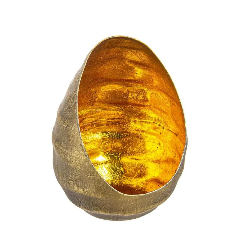 Bougeoir goutte doré 16x21 cm