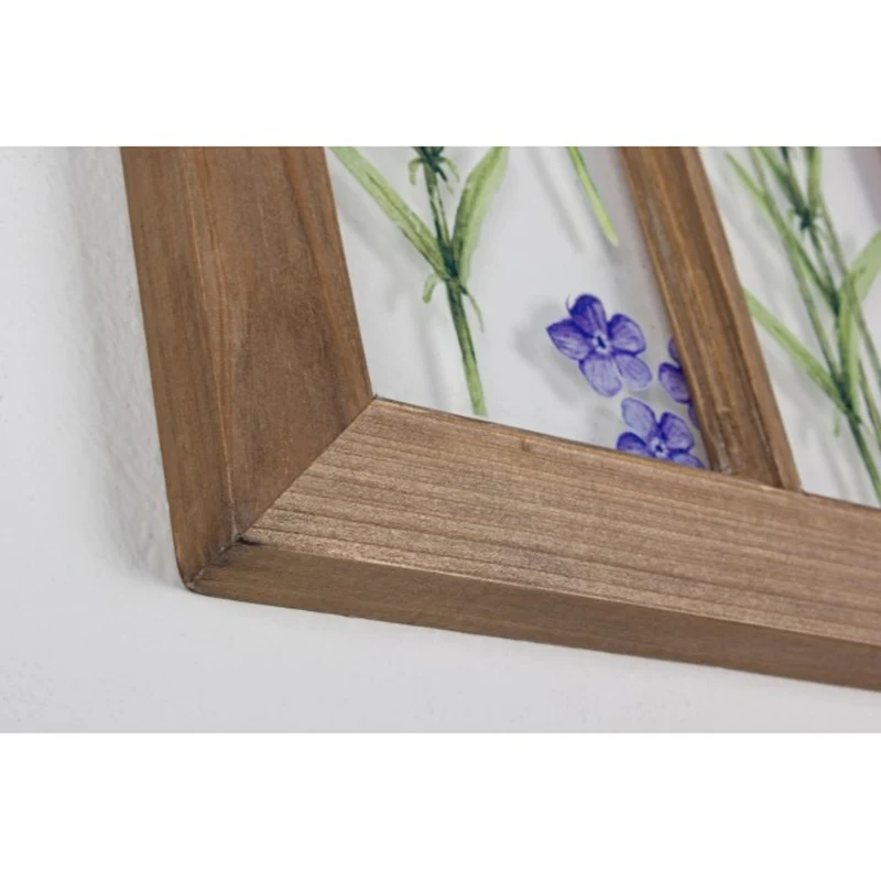 Tableau fleur 49x33 cm en bois et plastique