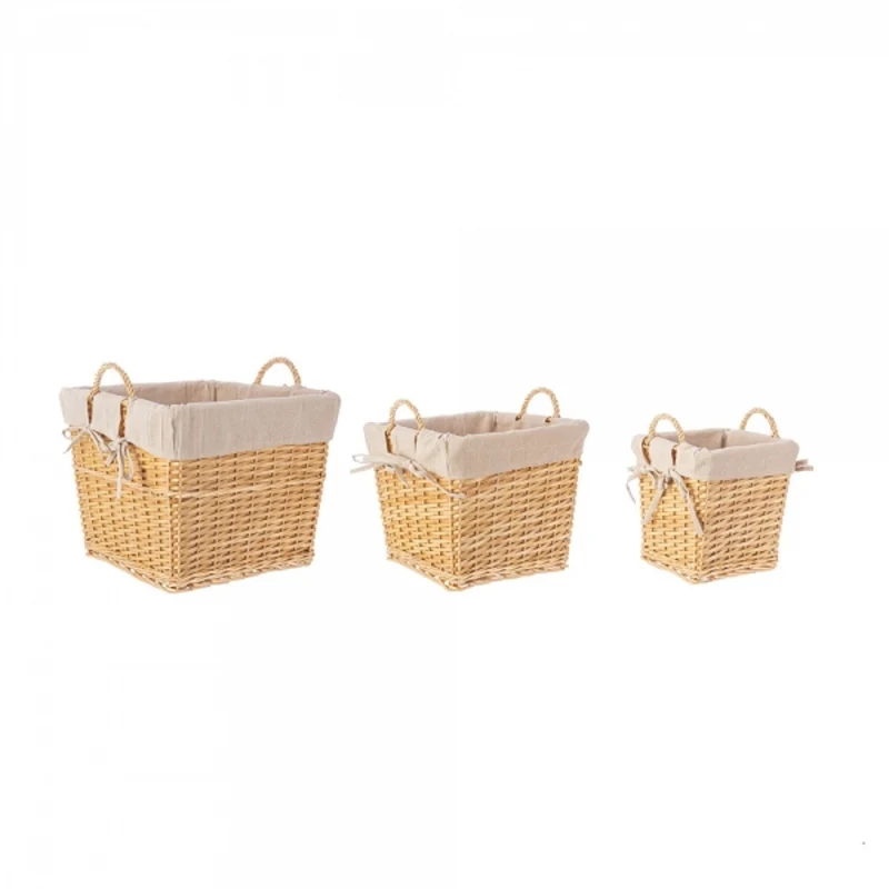 Panier carré beige 26x26x26 cm
