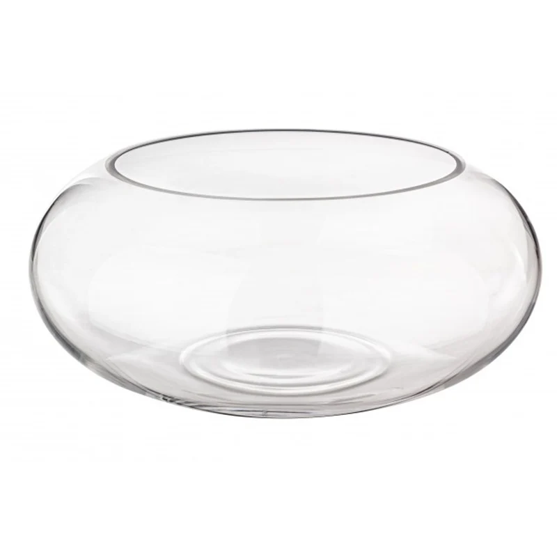 Vase rond en verre transparent d30 x h12,5
