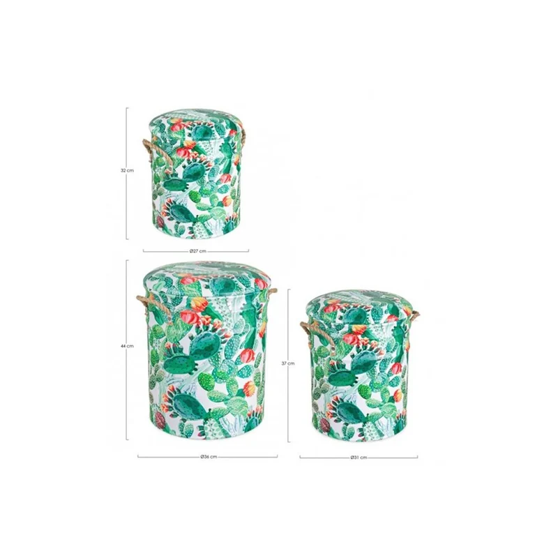 Tabouret de rangement Ø27 x 32h en éco-cuir