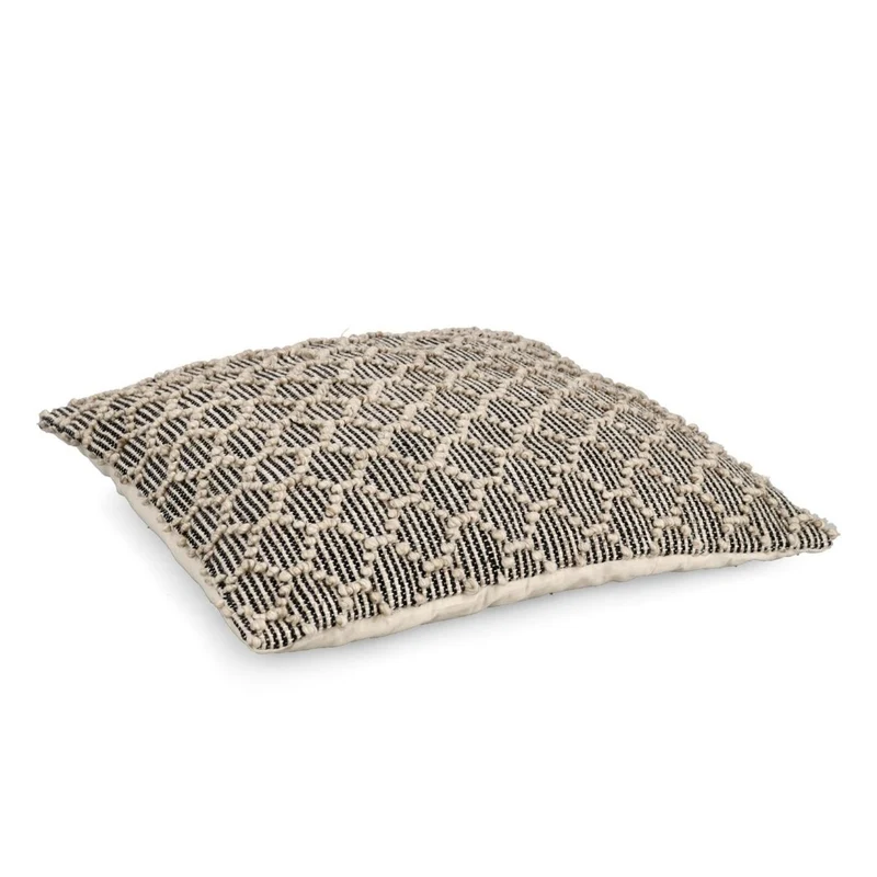 Coussin noir naturel 80x80 cm déhoussable