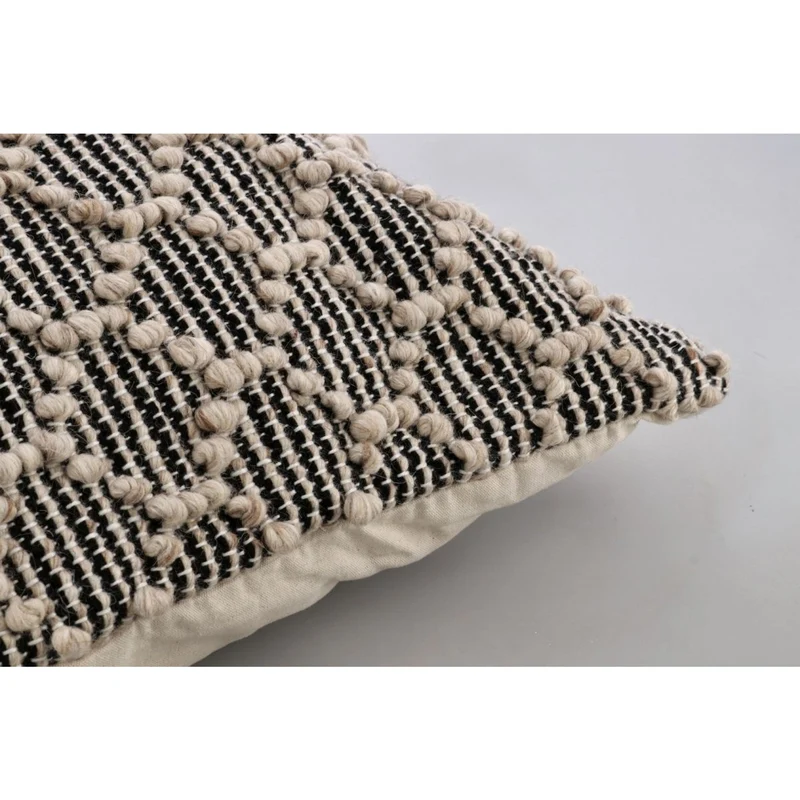 Coussin noir naturel 80x80 cm déhoussable