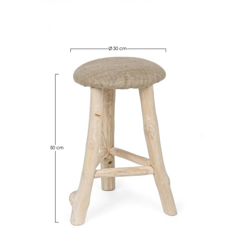 Tabouret rond Sarika Ø30 x H50 en jute