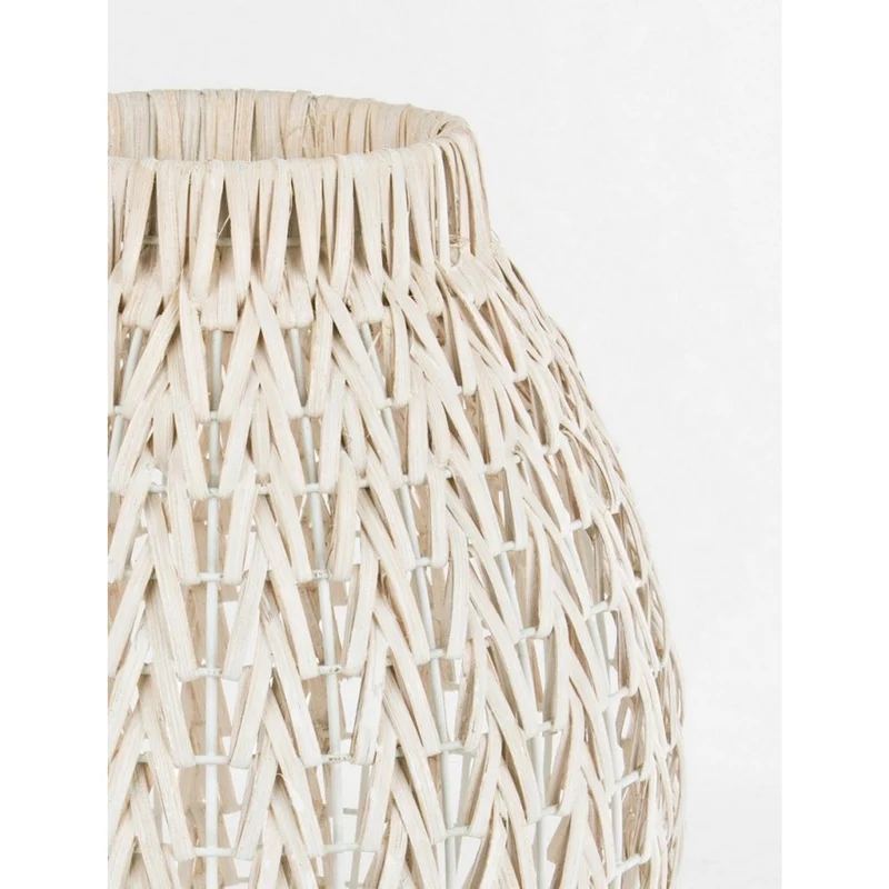 Lampe de table en rotin blanchi H51