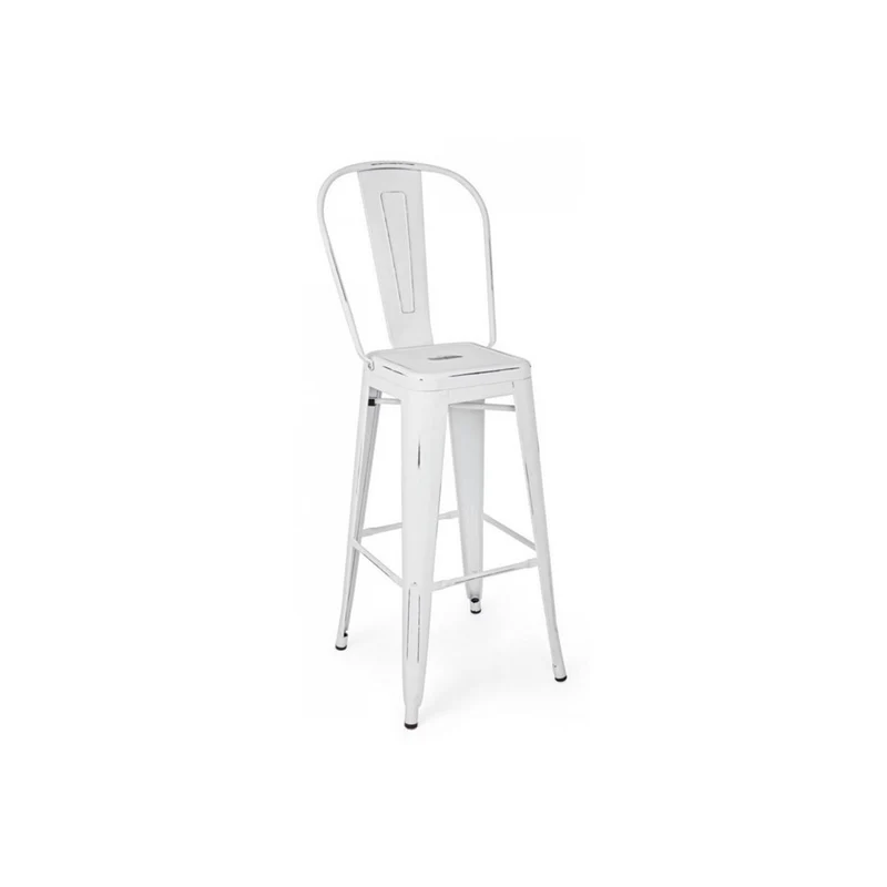 Tabouret de bar blanc 42p x 43l x 117h cm