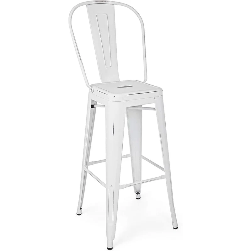 Tabouret de bar blanc 42p x 43l x 117h cm