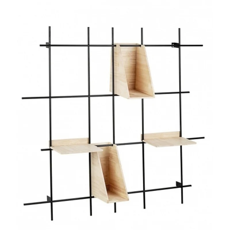 Etagère 4p 117x50 cm en bois et acier
