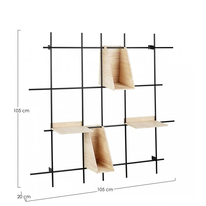 Etagère 4p 117x50 cm en bois et acier