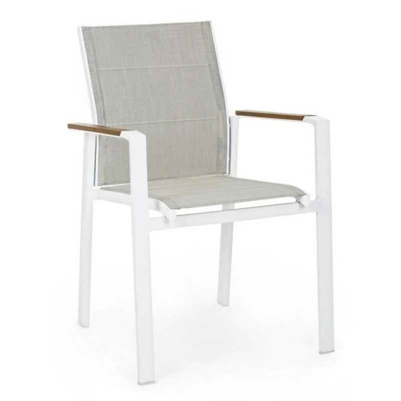 Chaise blanche avec accoudoirs 56,5x62x88 cm
