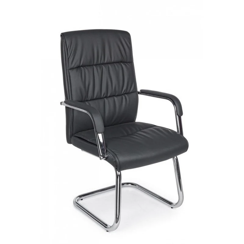 Fauteuil de bureau gris foncé avec piètement luge